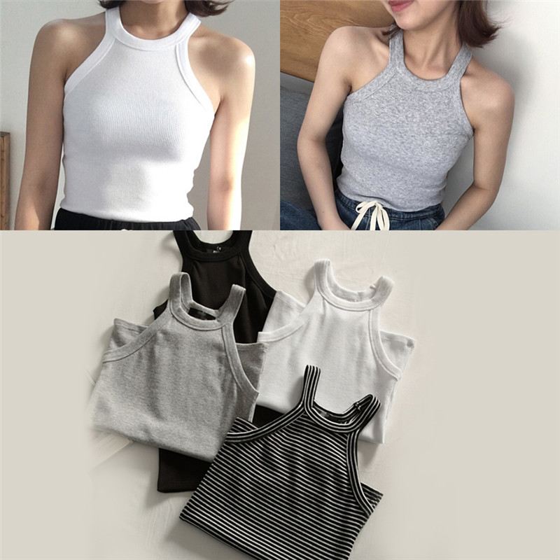 Áo Crop Top Sát Nách Kẻ Sọc Thời Trang Cho Nữ 0317