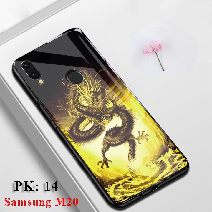 Ốp lưng M20 📢FREE SHIP📢 Ôp lưng mặt kính 9H in hình 3D sáng bóng, ốp lưng Samsung M20,  Aha Case