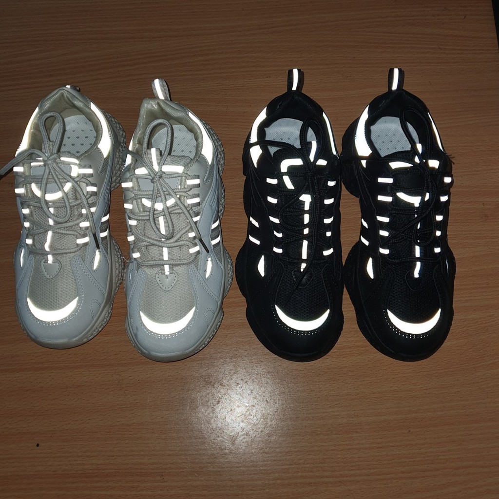 Giày thể thao nữ đế tổ ong viền phản quang phong cách sneaker siêu đẹp HV07
