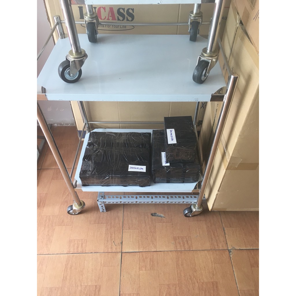 Xe đẩy dụng cụ inox 2 tầng 30x40 hoặc 40x60