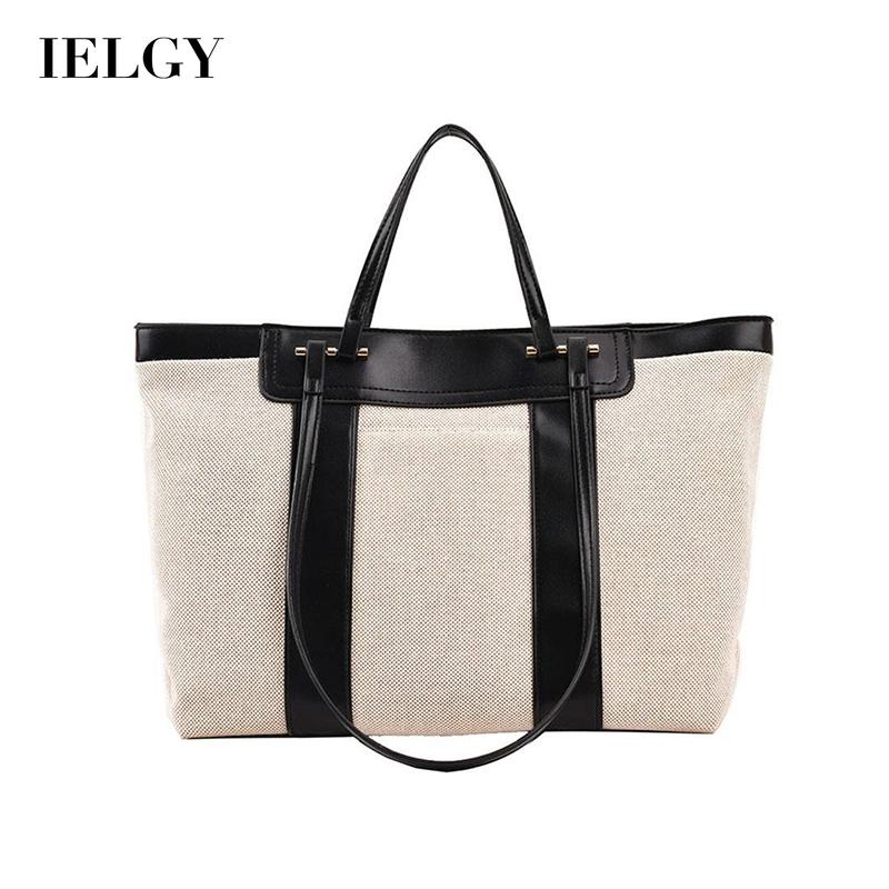 Túi xách IELGY đeo vai vải bạt thiết kế ngăn chứa rộng thời trang cho nữ