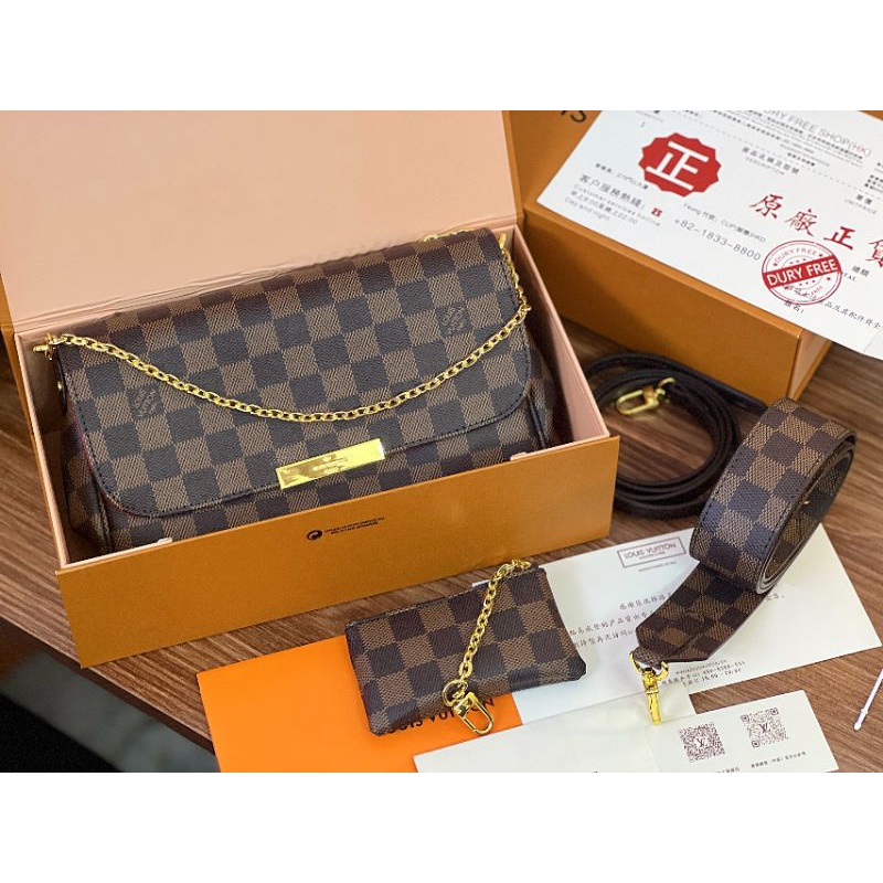 Túi đeo chéo nữ LV FAVORITE sz25cm 3 màu( ô nâu, hoa nâu, ô trắng) chuẩn đẹp full 2 box
