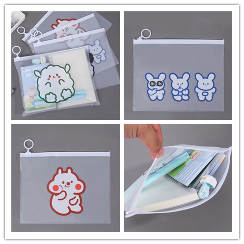 Túi Đựng Bút Bằng Nhựa Trong Suốt Có Khóa Kéo Đa Năng Tiện Dụng