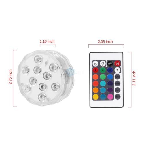 Đèn Lặn Rgb 10 Bóng Led Chống Nước Kèm Điều Khiển Từ Xa Cho Bể Cá