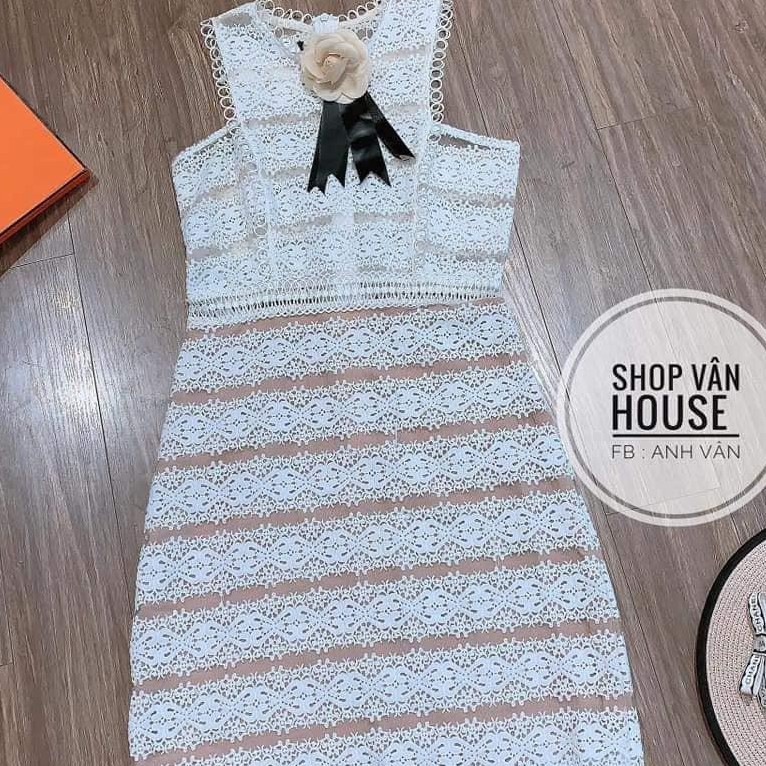 đầm ren body đính hoa