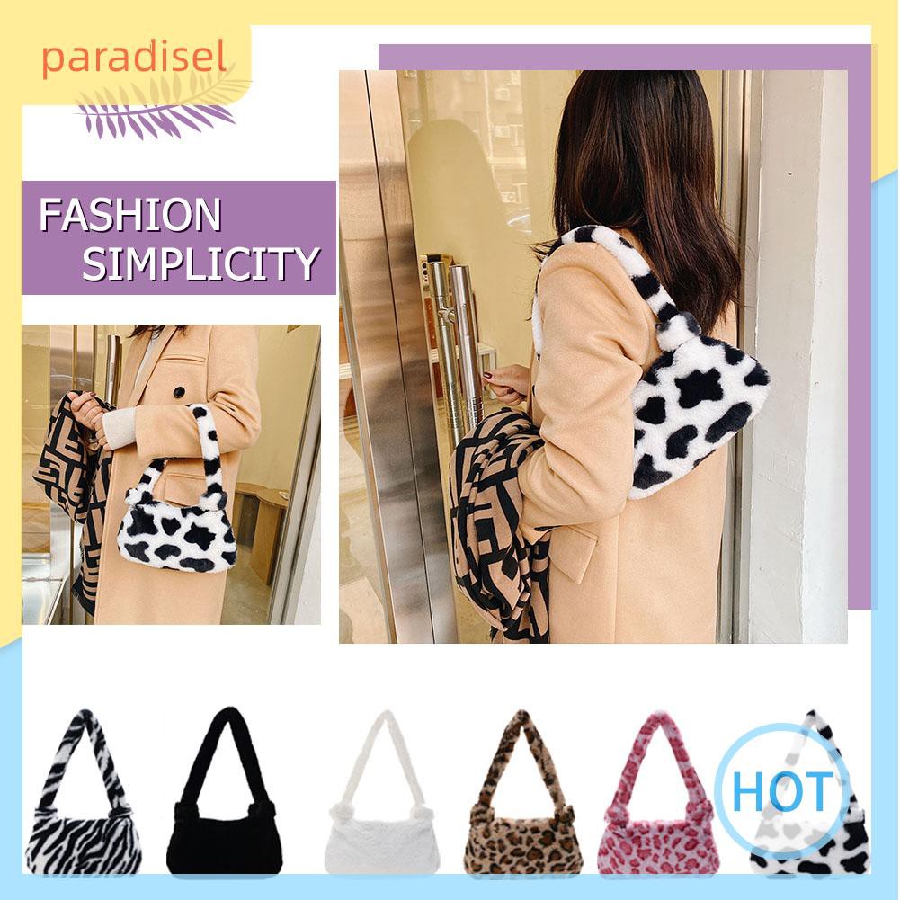 Túi đeo vai nhung lông phong cách vintage sành điệu