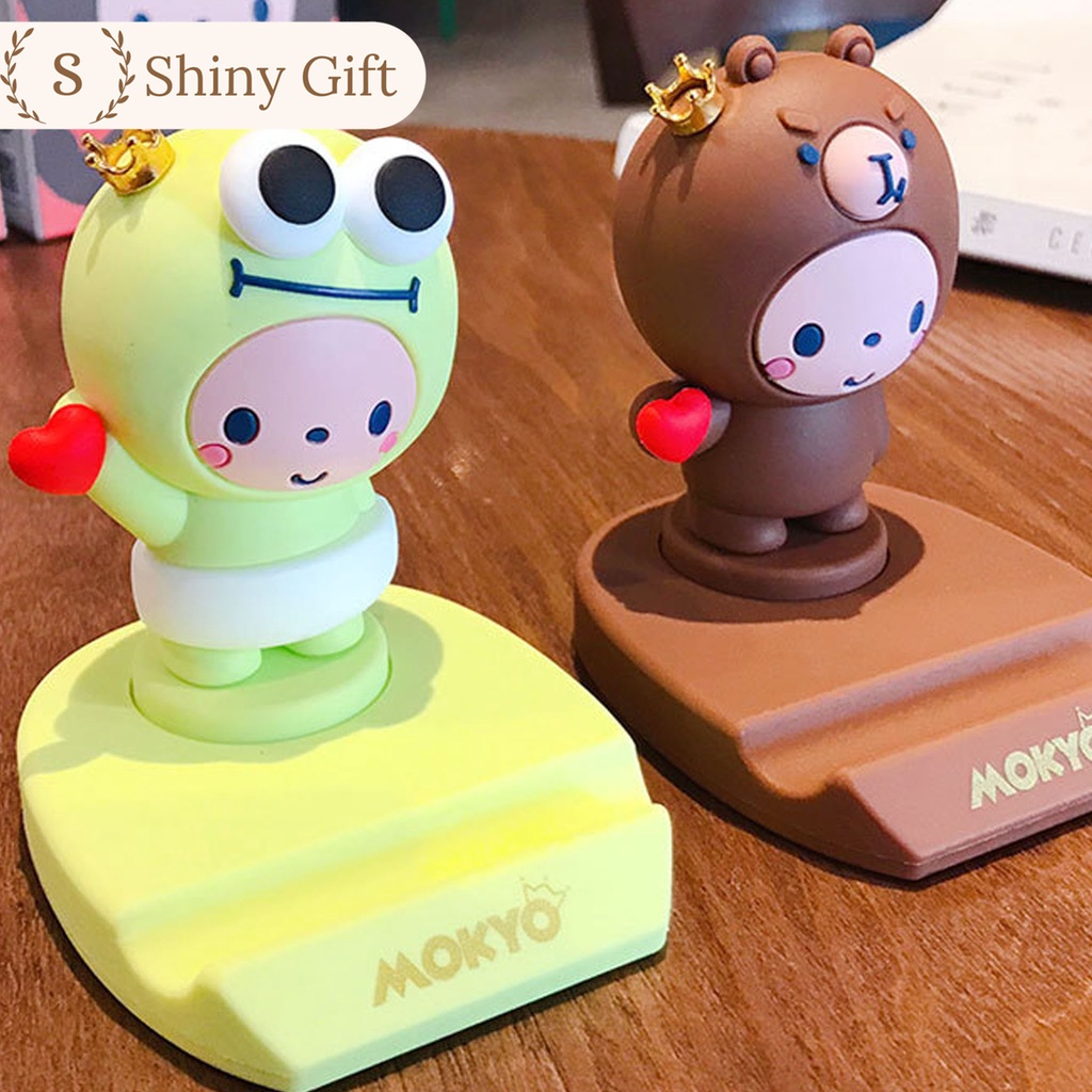 Đế gác điện thoại Mokyo siêu cute gấu có vương miệng đủ màu sắc