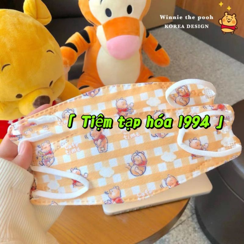 &lt;Hoạt hình 19.5cm&gt; Combo túi zip 10 cái Khẩu trang KF94 chống bụi mịn - 4 lớp người lớn