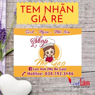 Combo 300 tem nhãn bóng đẹp 10x10cm giá rẻ theo yêu cầu