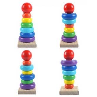 Đồ chơi xếp tháp bằng gỗ cho bé size bé
