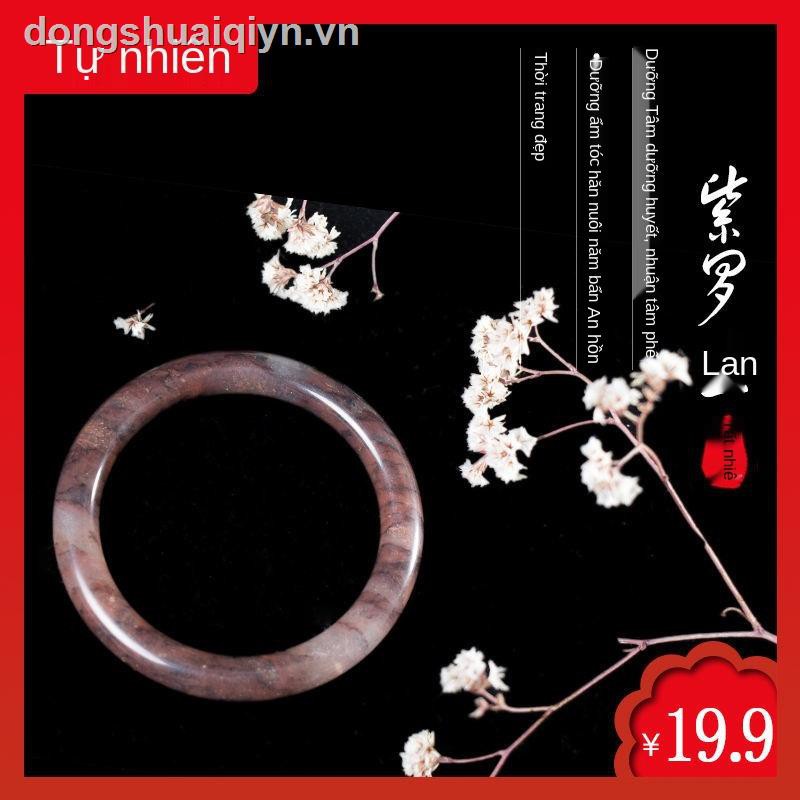 Vòng tay đá ngọc bích màu tím kiểu dáng độc đáo cho nữ