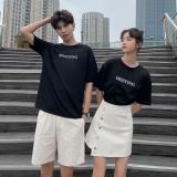 áo thun nam nữ tay lỡ form rộng in chữ meeting