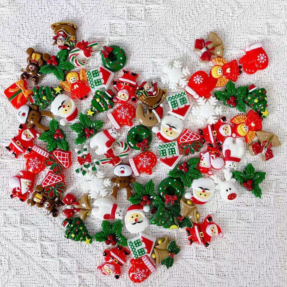 Bộ 20 Phụ Kiện Trang Trí Móng Tay Hình Ông Già Noel 3D DIY