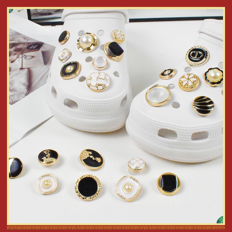 Bộ 10 Phụ Kiện Trang Trí Giày Hình Hoa Đính Ngọc Trai Giả Màu Sắc Sáng Tạo