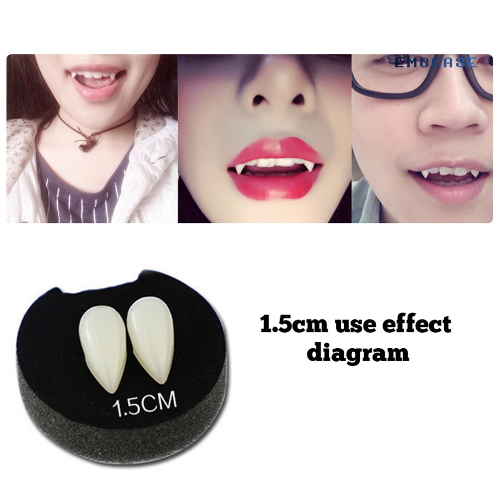 2 Răng Nanh Giả Phát Sáng Hóa Trang Ma Cà Rồng