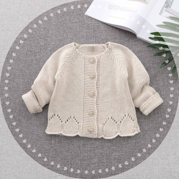 Áo Khoác cardigan Len Dệt Kim Thời Trang Xuân Thu Dành Cho Bé Gái 1-3 Tuổi