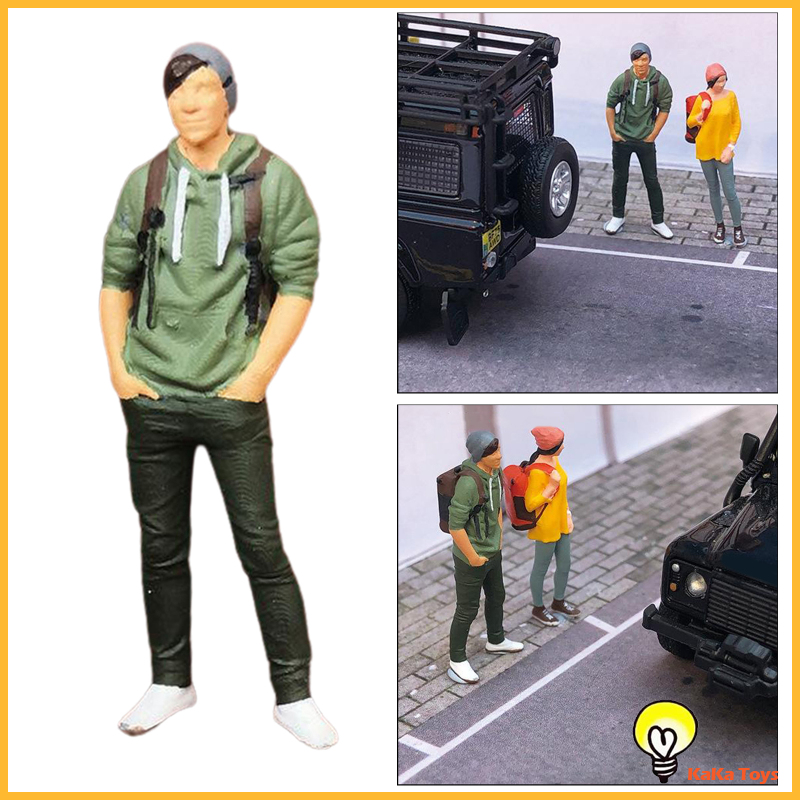 [KaKa Toys]RACE MEDAL 1/64 Scale Figure Tourist Doll Street Scene Train Diorama Yellow