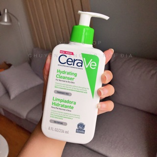Sữa rửa mặt Cerave Hydrating Facial Cleanser an toàn lành tính cho da khô - 236ml
