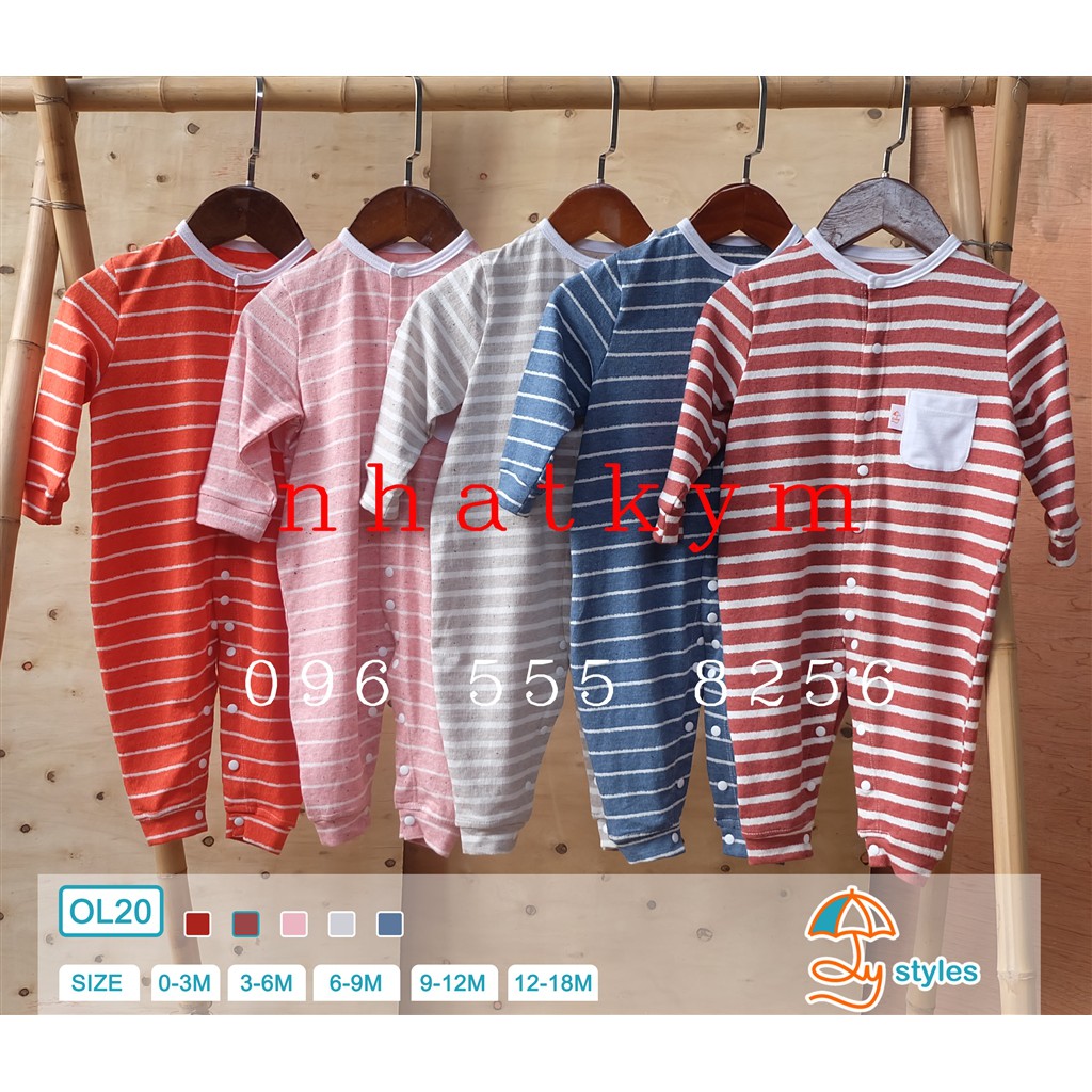 Body dài tay cotton mềm mỏng cho bé 0-18m - Ôly styles Việt Nam