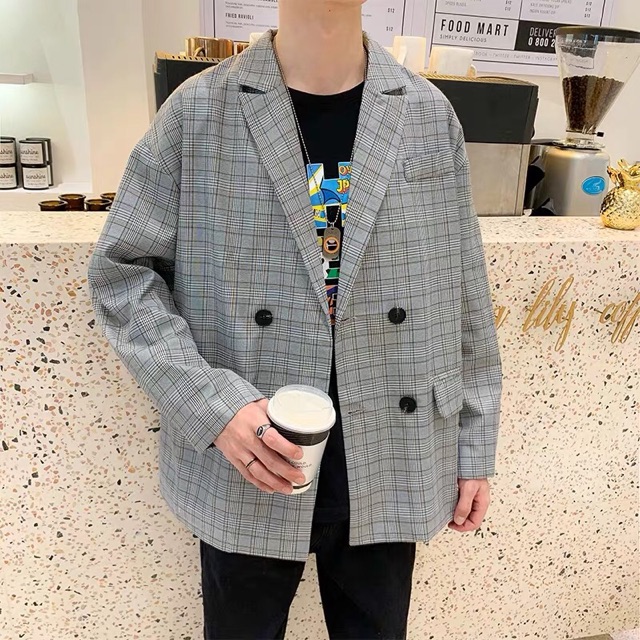 Áo Blazer Nam Dài Tay 2 Lớp Màu Nâu Đen phong cách Hàn Quốc Dáng Rộng Retro BZ001 M.RO Mrhero | BigBuy360 - bigbuy360.vn
