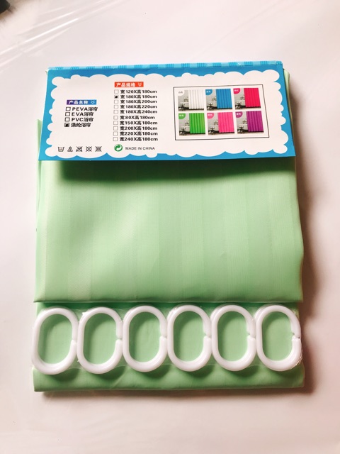 Rèm Phòng Tắm / Rèm Cửa Sổ Xanh Cốm Đậm Sọc bóng 180cm X 180cm Loại 1( Ảnh + Video thật )