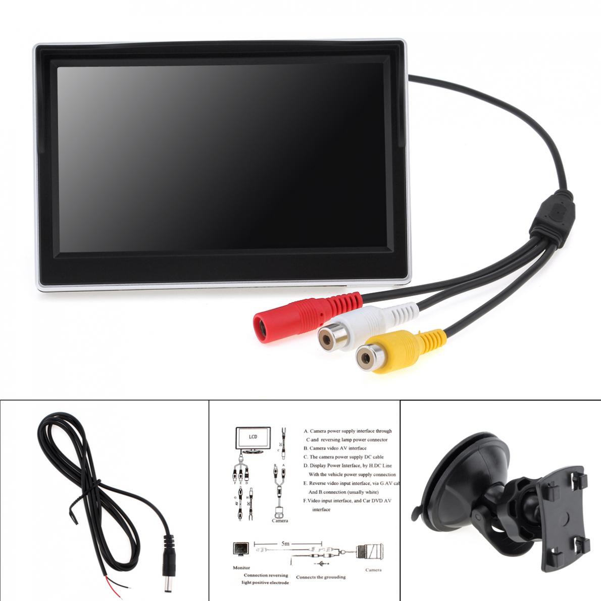 DVD Màn Hình Lcd Tft 5 Inch 800x480 16: 9 Cho Camera Sau Xe Hơi