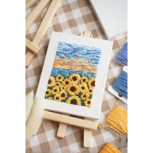 Bộ kit thêu tranh canvas mini 8x10cm decor phòng (có nhận theo yêu cầu) | BigBuy360 - bigbuy360.vn
