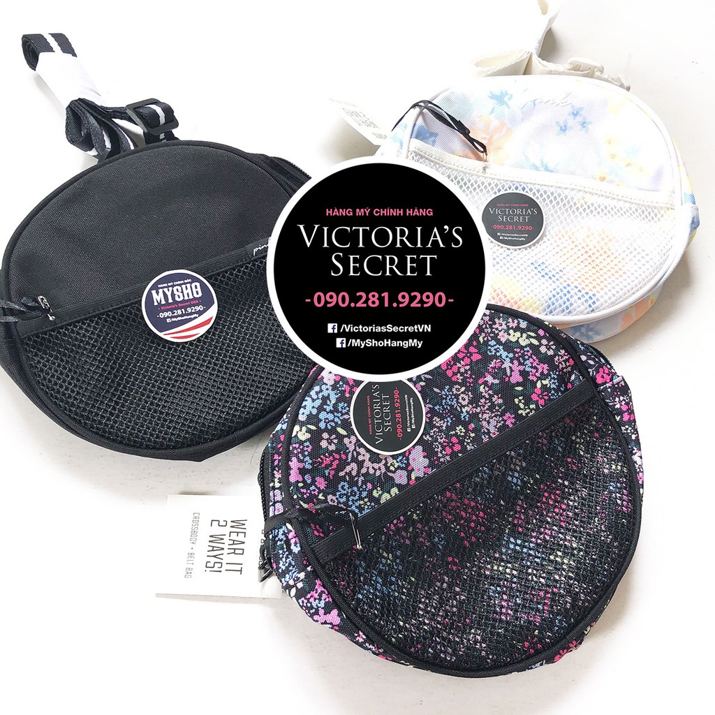 Hàng Mỹ (256) Túi đen hình oval, có thể đeo hông, mặt trước lưới - hàng nhập Victoira's Secret USA | BigBuy360 - bigbuy360.vn