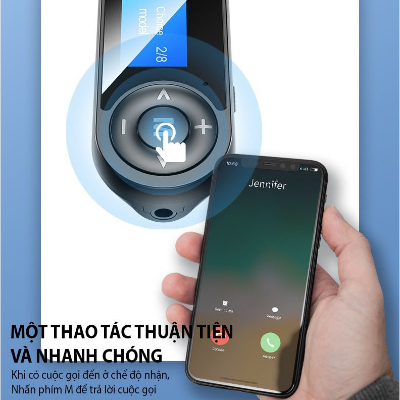 BỘ THU PHÁT KHÔNG DÂY 2 TRONG 1 BLUETOOTH 5.0 MÀN HÌNH Ô TÔ T13 TỪ ĐIỆN THOẠI QUA LOA, ÂM LY - MÁY TÍNH, TIVI QUA LOA