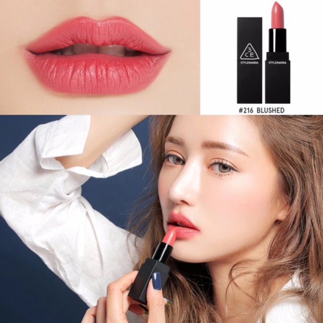 Son thỏi lì 3CE matte lip color vỏ đen các màu