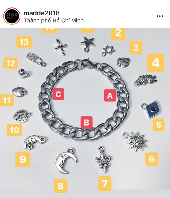 Vòng tay xích vuông inox - chain high / bracelet 4li-7li-10li-12li (BCH4 / BCH7 / BCH10 / BCH12)