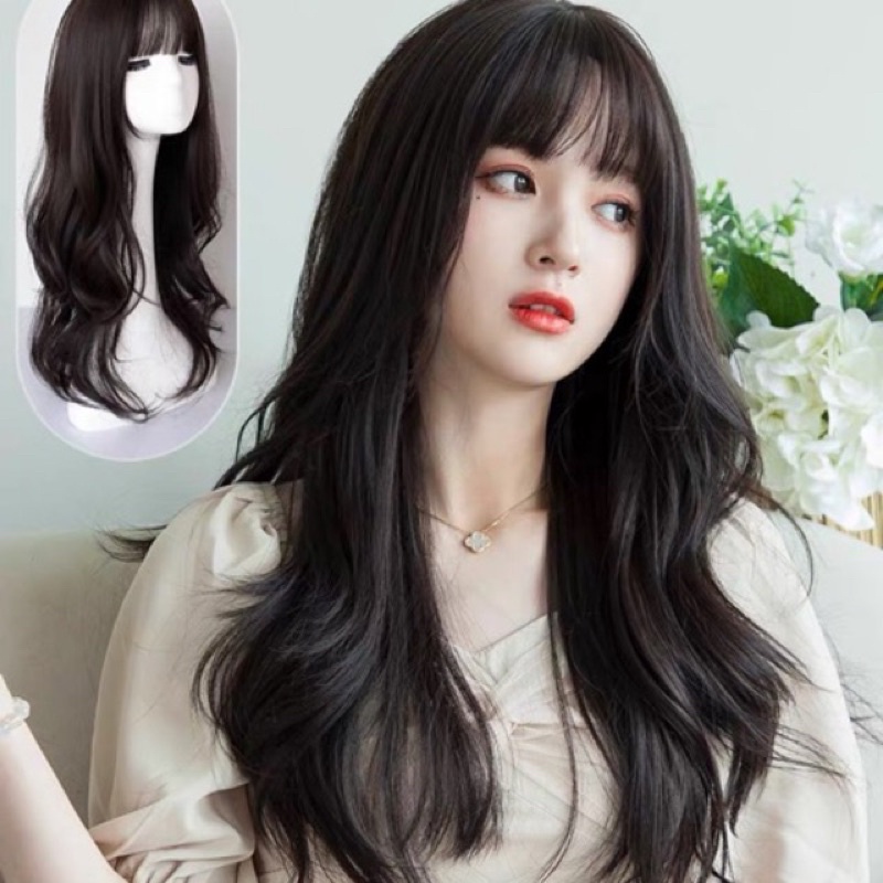 Tóc giả nguyên đầu xoăn tầng nhẹ nhàng