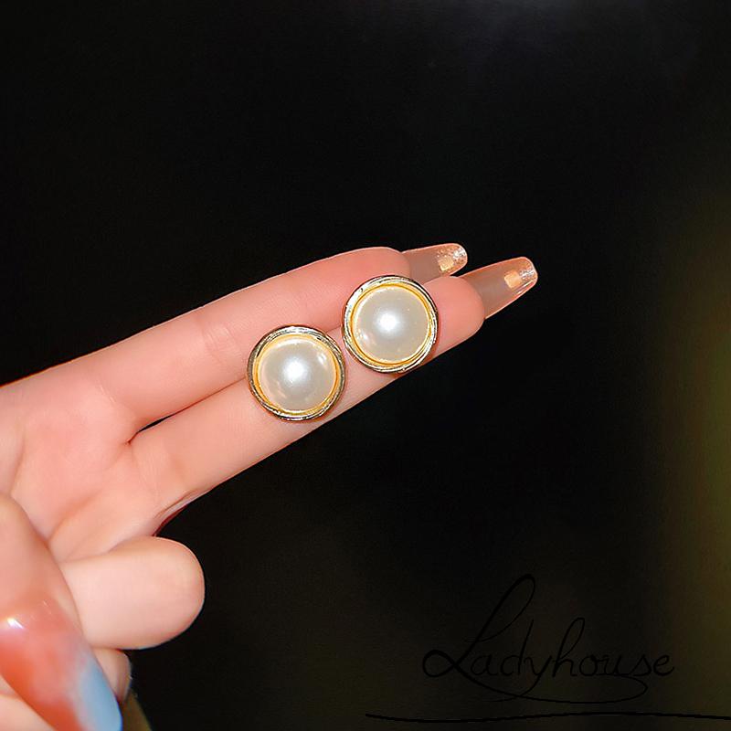 Bông Tai Xỏ Hình Tròn Đính Hạt Tinh Tế Dành Cho Nữ