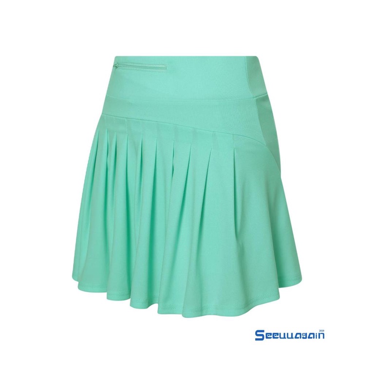 Chân Váy Ngắn Lưng Vừa Xếp Ly Phối Khóa Kéo Phong Cách Thể Thao Cho Nữ