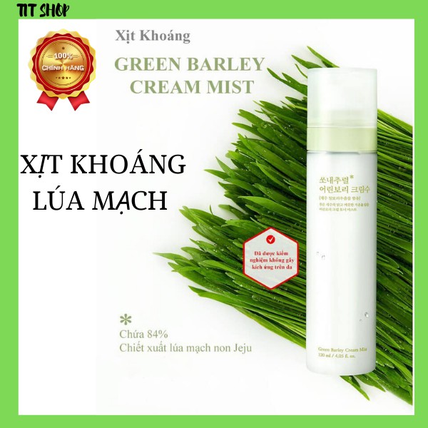 XỊT KHOÁNG LÚA MẠCH THUẦN CHAY CHO LÀN DA LÁNG MỊN Green Barley Cream Mist