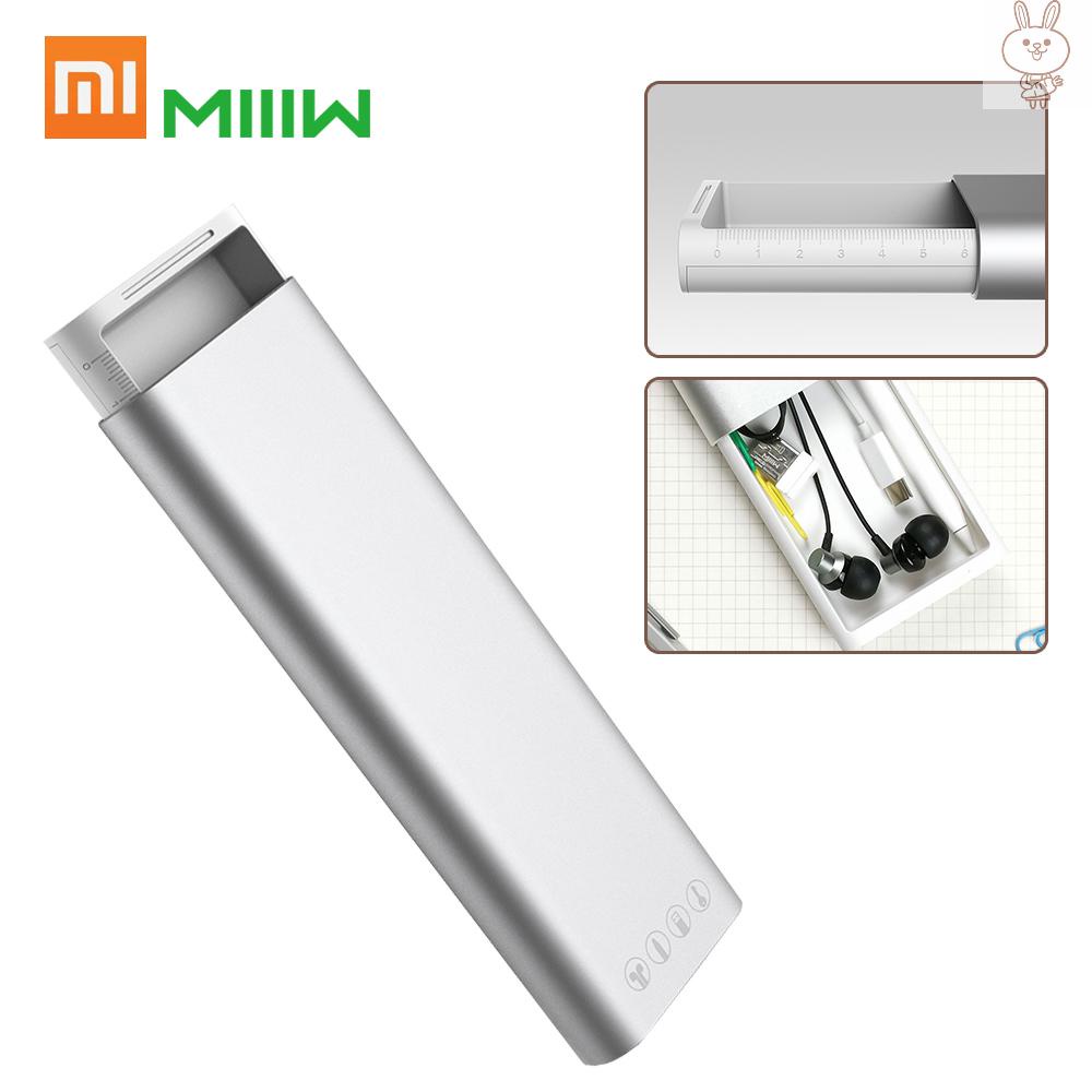 ol MIIIW Pencil Case Aluminum Alloy Metal Stationery Box Pencilcase Earphones Cable Organizer Pen Case With Press Pop-up Switch for Apple Pencil 2 School Office