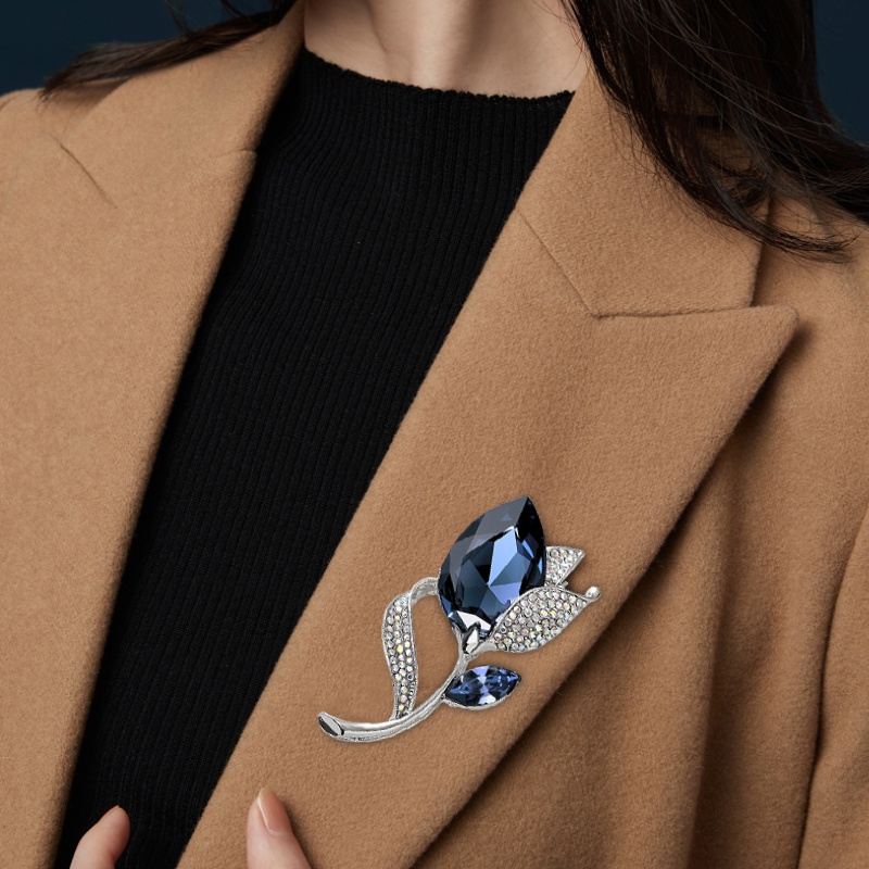 Ghim Cài Áo Hình Hoa Tulip Đính Đá Sang Trọng Cho Nữ