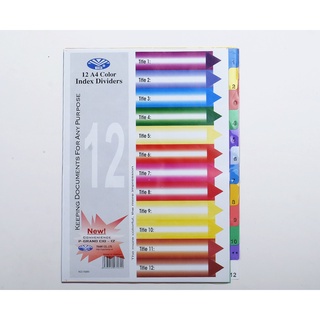 Bìa phân trang nhựa 10 màu / 12 màu dùng cho văn phòng - văn phòng phẩm - HOKAMI STORE