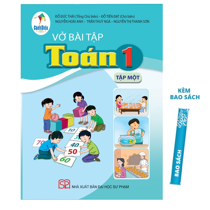 Sách - Vở bài tập Toán 1 Tập 1 Cánh Diều Kèm Bao Sách và Bút Chì Nhãn Vở