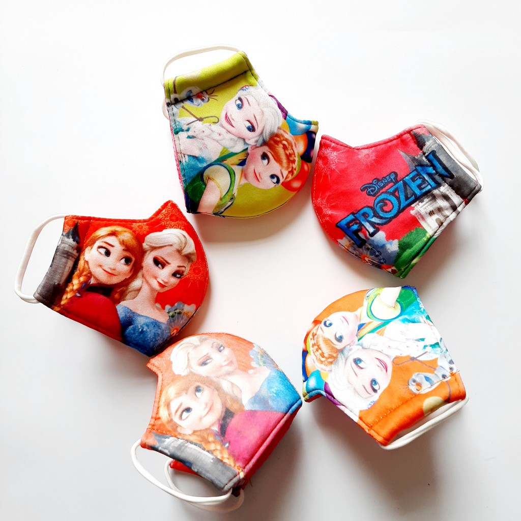 Khẩu Trang Vải Trẻ Em - Công Chúa Elsa + Siêu Nhân Nhện - 1 chiếc | BigBuy360 - bigbuy360.vn