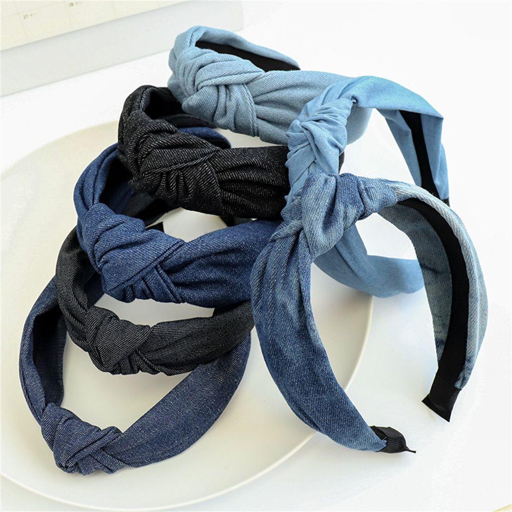 EUCA Băng Đô Vải Denim Thời Trang Cá Tính Cho Nữ