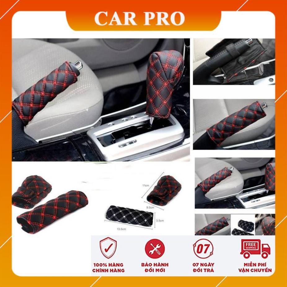 Combo bộ bọc cần số và bọc tay phanh da bò - CAR PRO