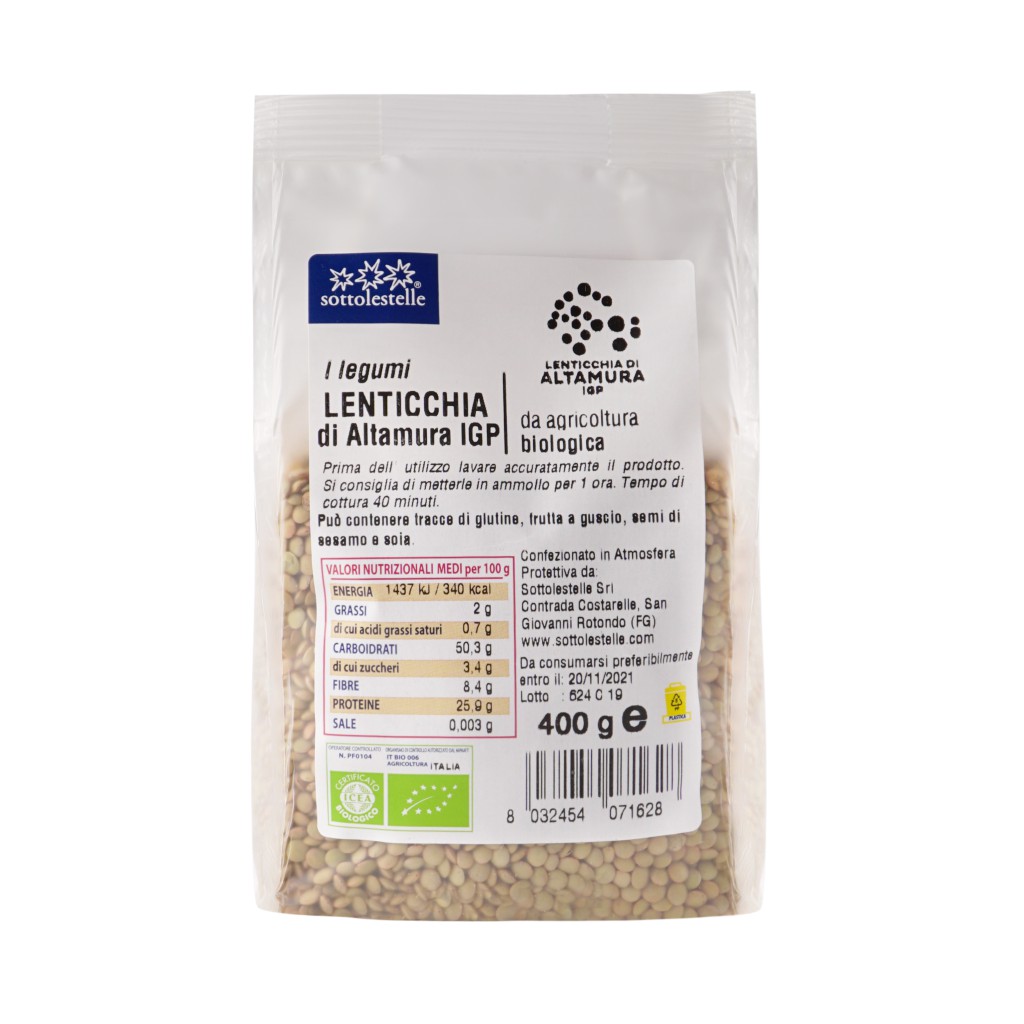 Đậu lăng hữu cơ cao cấp Sotto nhập khẩu Italia - Organic Lentil