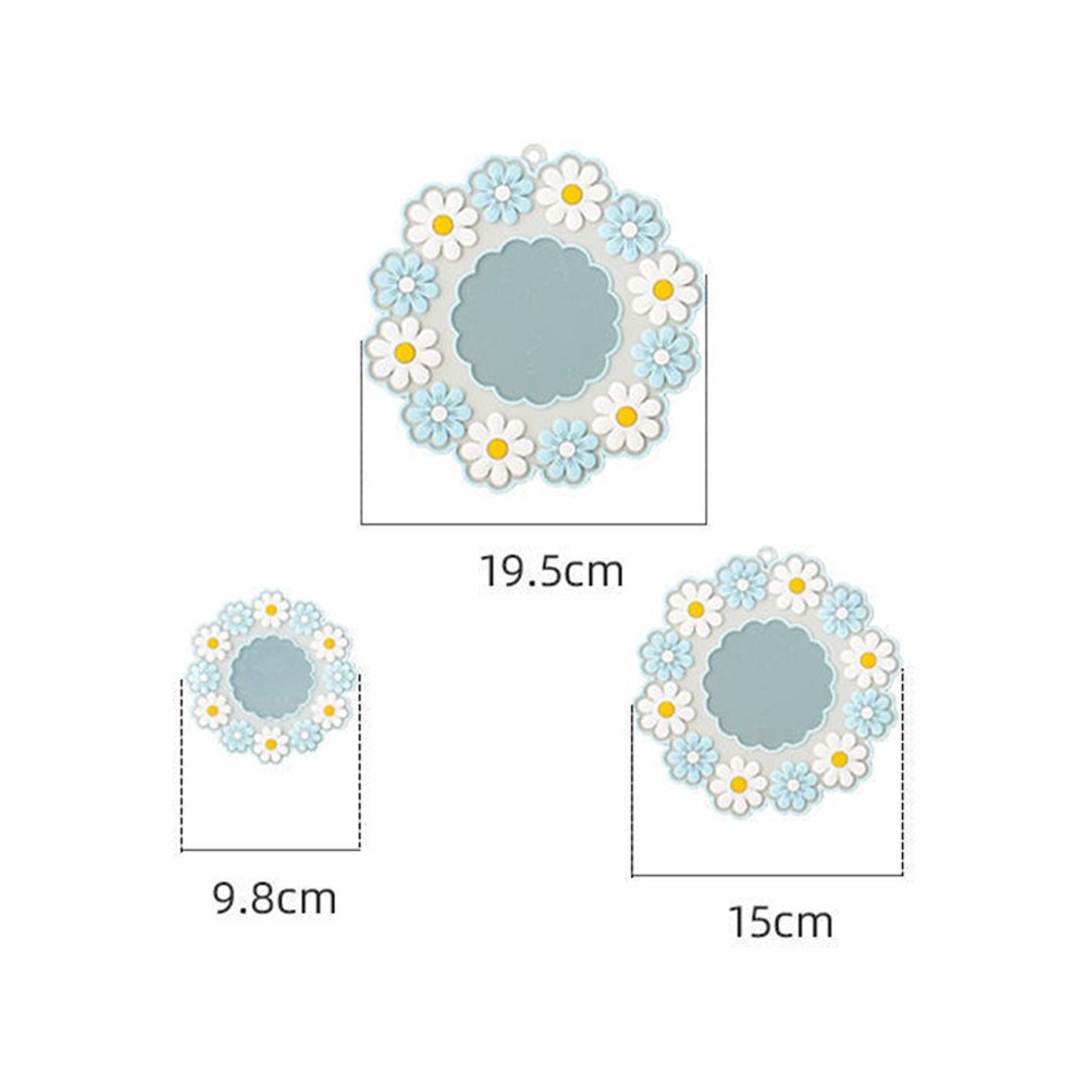 Bộ 3 miếng lót nồi silicon, đế lót nồi ly cốc chén bát đĩa cách nhiệt chống trượt hình hoa