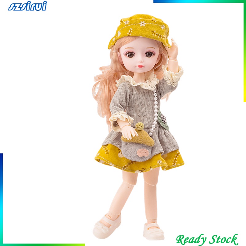 [szsirui] Búp Bê BJD 26cm Tỉ Lệ 1 / 6 Có Khớp Nối Linh Hoạt 13 Khớp Nối Với Váy Công Chúa Và Giày Trang Điểm Tóc Mịn Làm Quà Sinh Nhật Cho Bé Gái