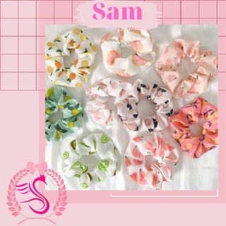 Dây buộc tóc Scrunchies,cột tóc chun buộc tóc hoa tiết hoa quả dễ thương Hàn Quốc