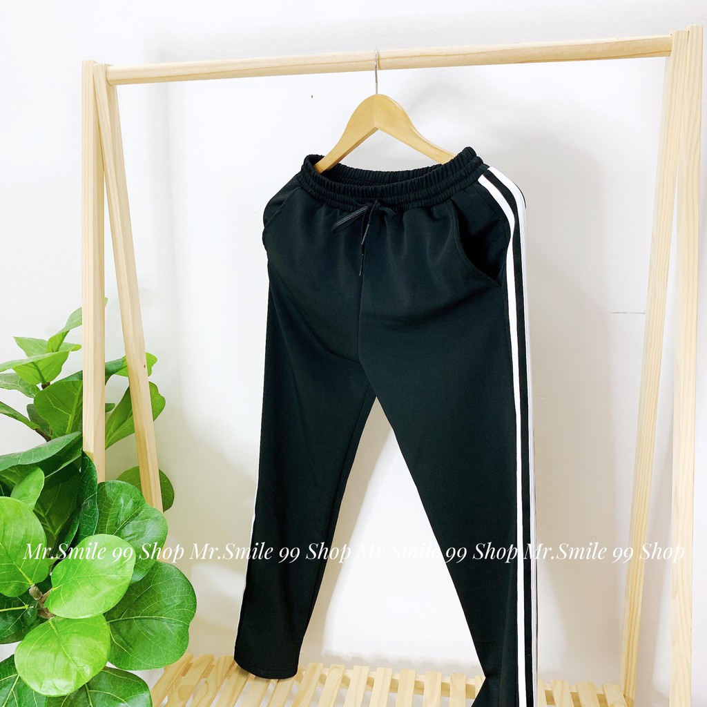 QUẦN THỂ THAO 3 SỌC ĐEN JOGGER NAM NỮ UNISEX 3 SỌC MR SMILE 99 SHOP | BigBuy360 - bigbuy360.vn