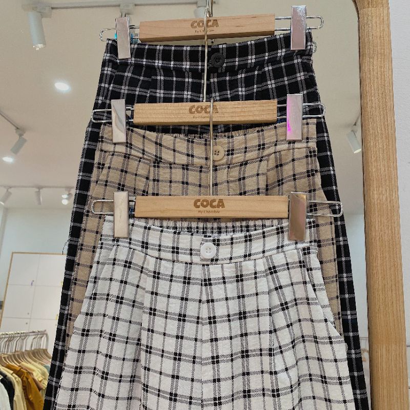 Quần Culottes ống rộng kẻ sọc ( có chun lưng )