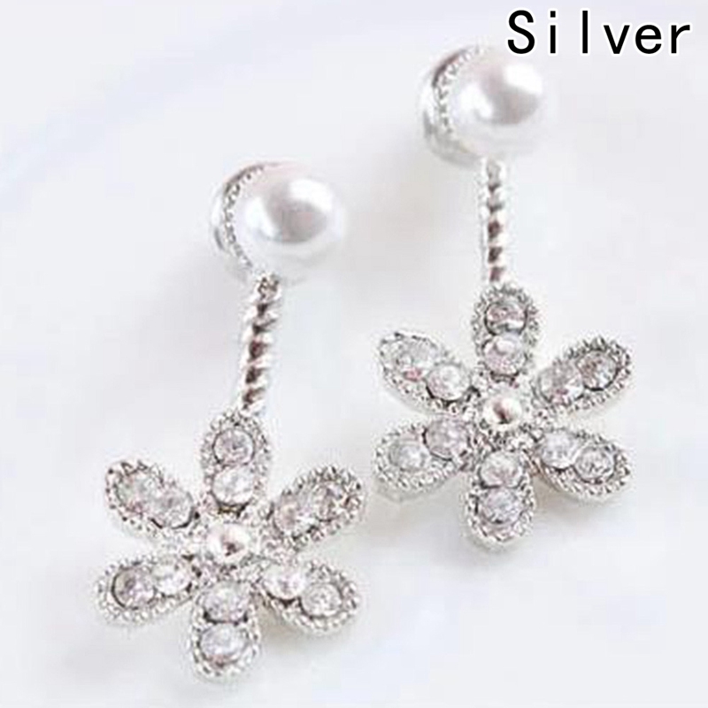 Đôi Khuyên Tai Hình Hoa Đính Đá Thời Trang Thanh Lịch Cho Nữ