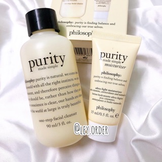 Set sữa rửa mặt + dưỡng ẩm lành tính Purity